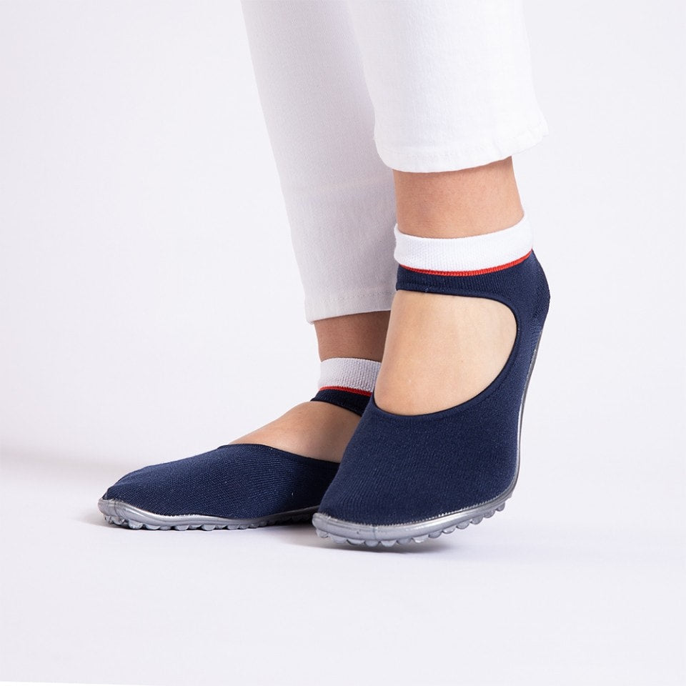 Ballerina Blue - with Red & White Band - Barefoot Shoe Store
