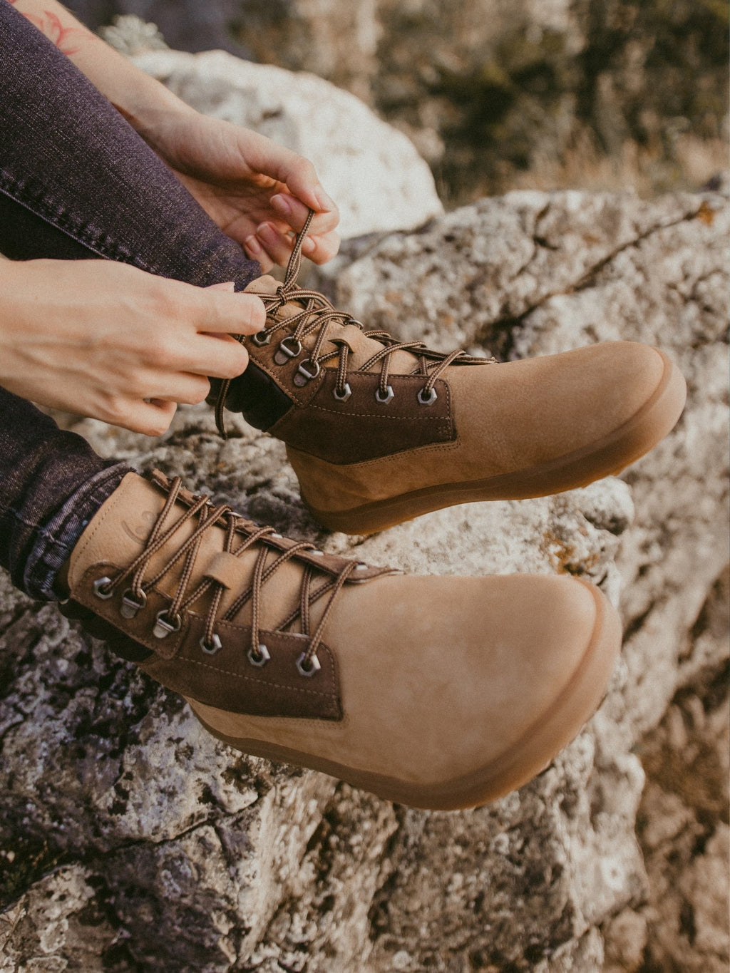 Barefoot Boots Be Lenka Nevada Neo - Sand & Dark Brown - Barefoot Shoe Store