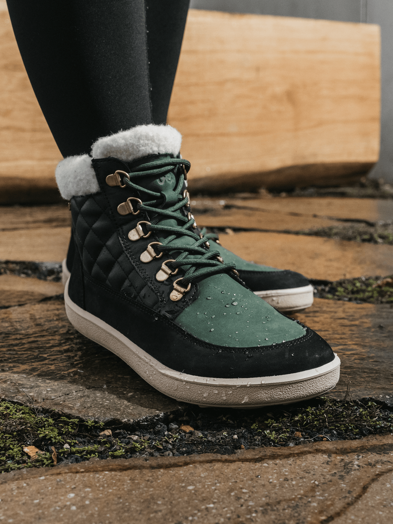 Barefoot Boots Be Lenka Olivia - Black & Dark Green - Barefoot Shoe Store