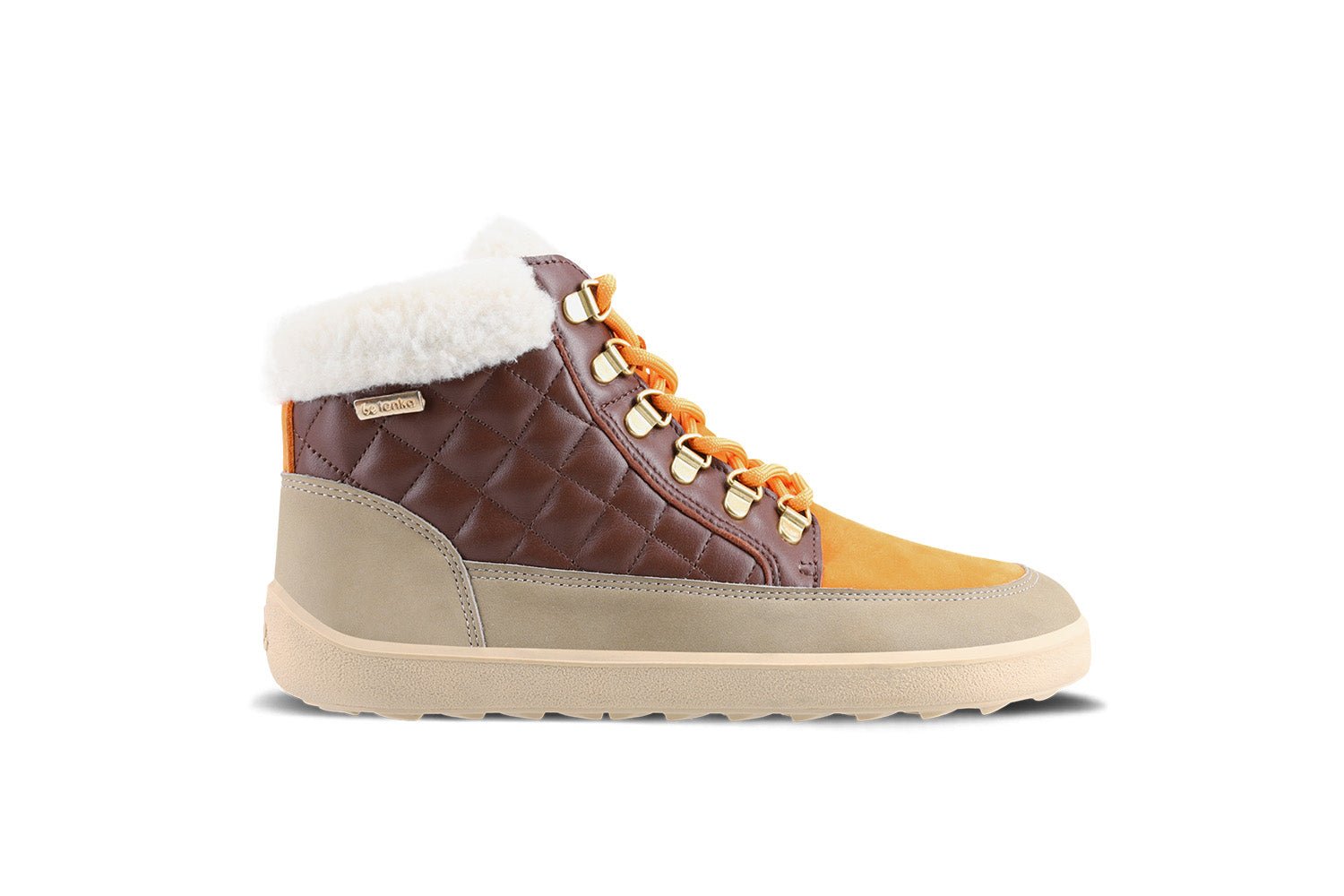 Barefoot Boots Be Lenka Olivia - Taupe, Dark Brown & Orange - Barefoot Shoe Store