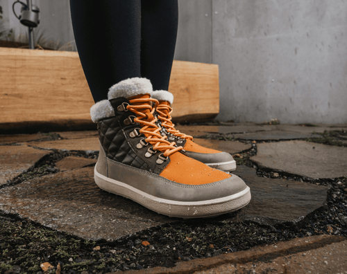 Barefoot Boots Be Lenka Olivia - Taupe, Dark Brown & Orange - Barefoot Shoe Store
