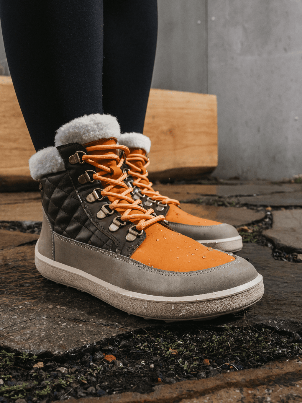 Barefoot Boots Be Lenka Olivia - Taupe, Dark Brown & Orange - Barefoot Shoe Store