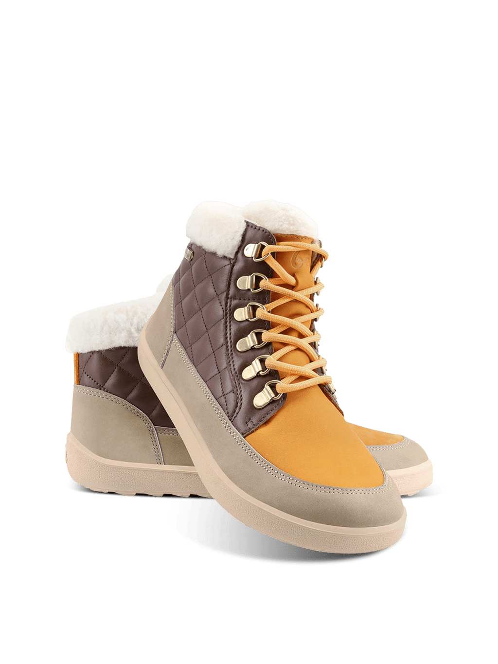 Barefoot Boots Be Lenka Olivia - Taupe, Dark Brown & Orange - Barefoot Shoe Store