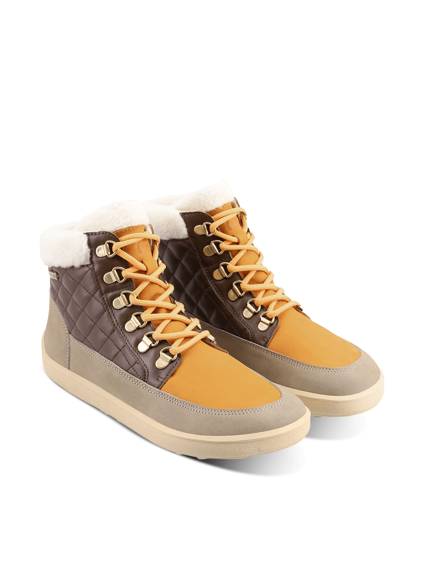 Barefoot Boots Be Lenka Olivia - Taupe, Dark Brown & Orange - Barefoot Shoe Store
