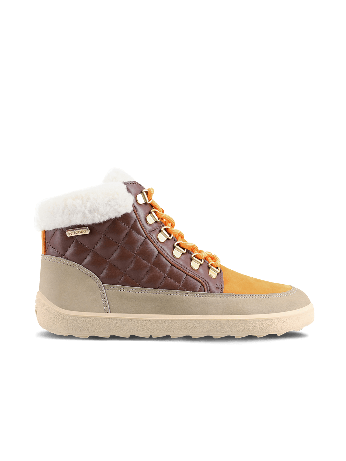 Barefoot Boots Be Lenka Olivia - Taupe, Dark Brown & Orange - Barefoot Shoe Store