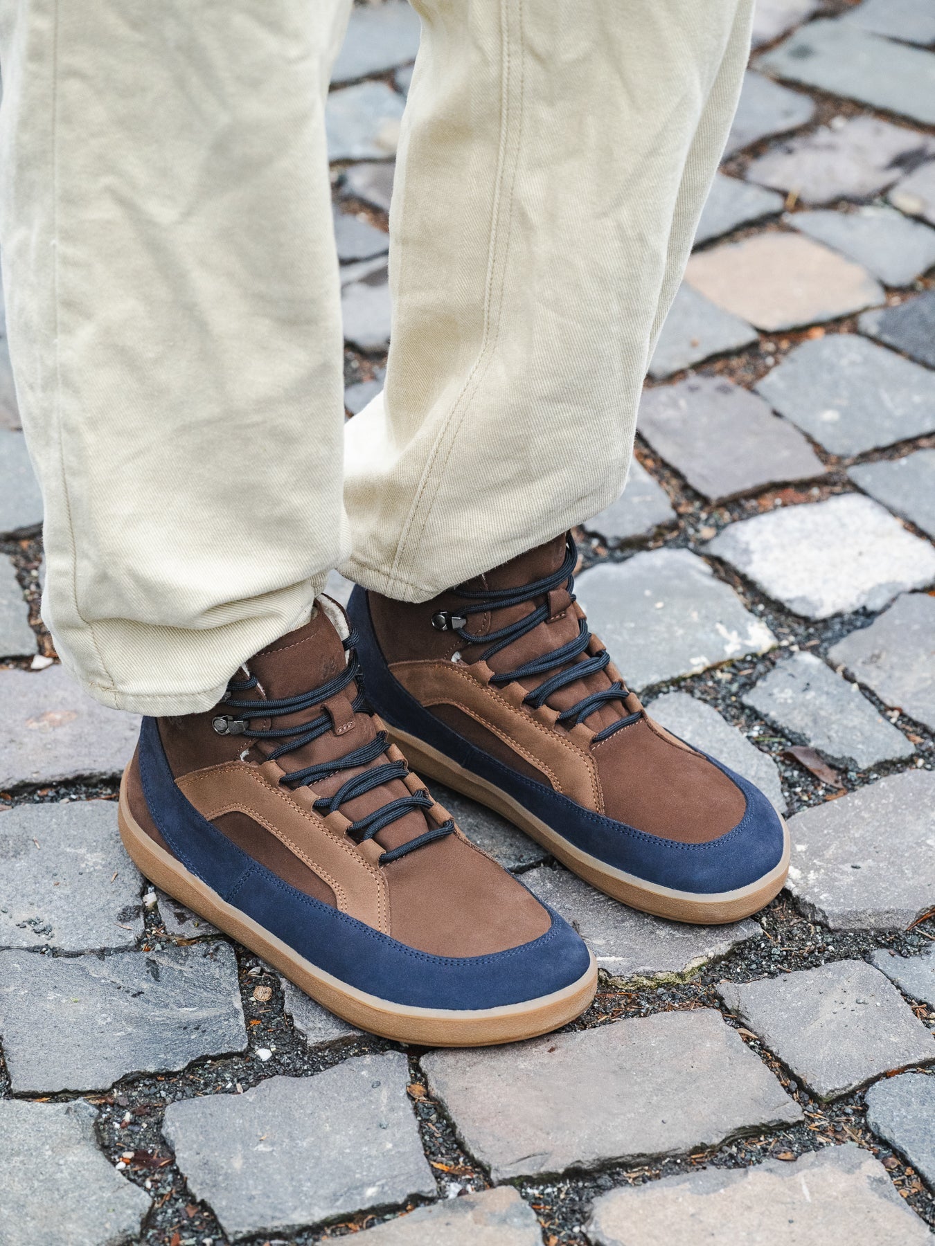 Barefoot Boots Be Lenka York - Brown & Navy - Barefoot Shoe Store