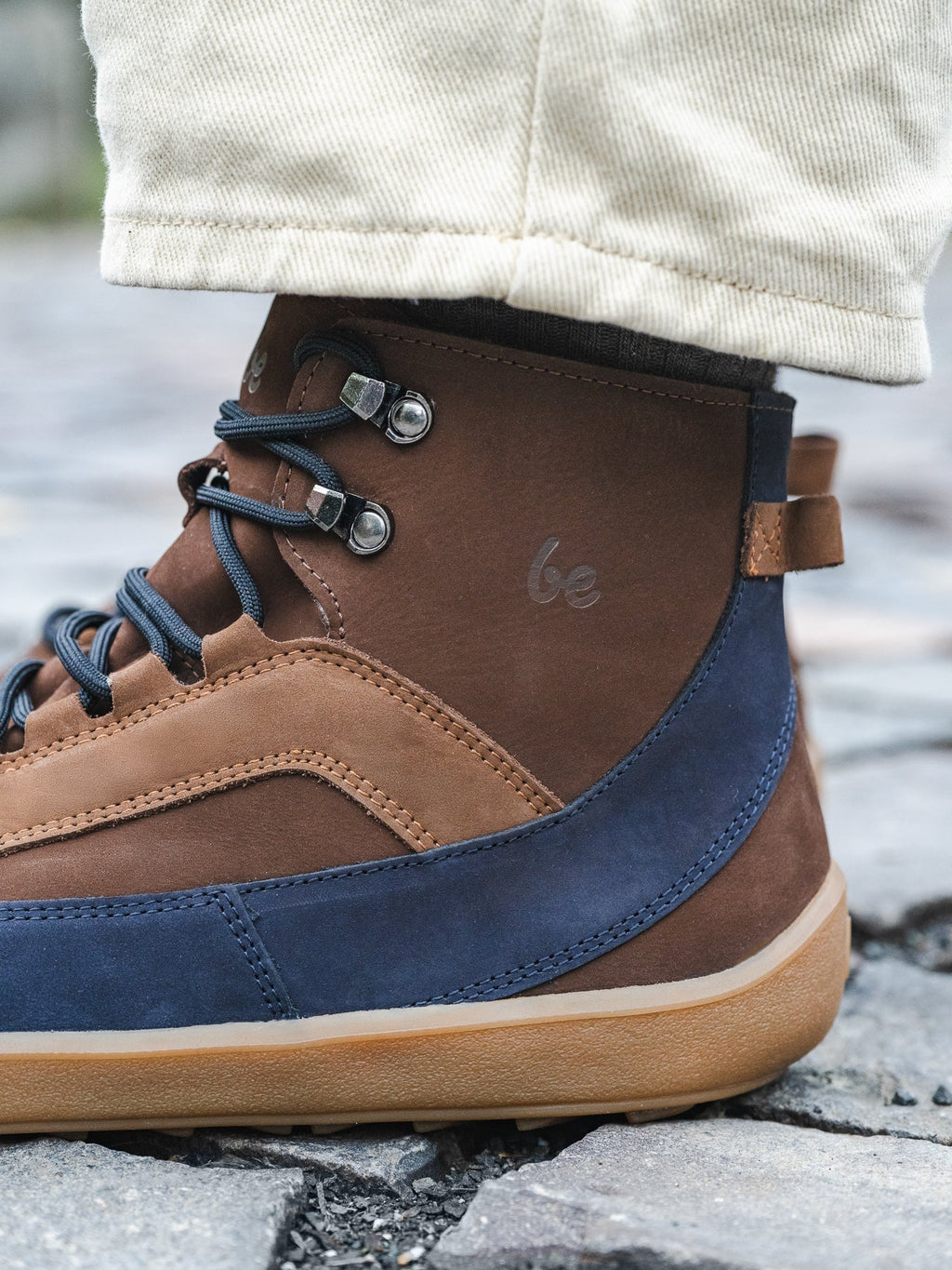 Barefoot Boots Be Lenka York - Brown & Navy - Barefoot Shoe Store