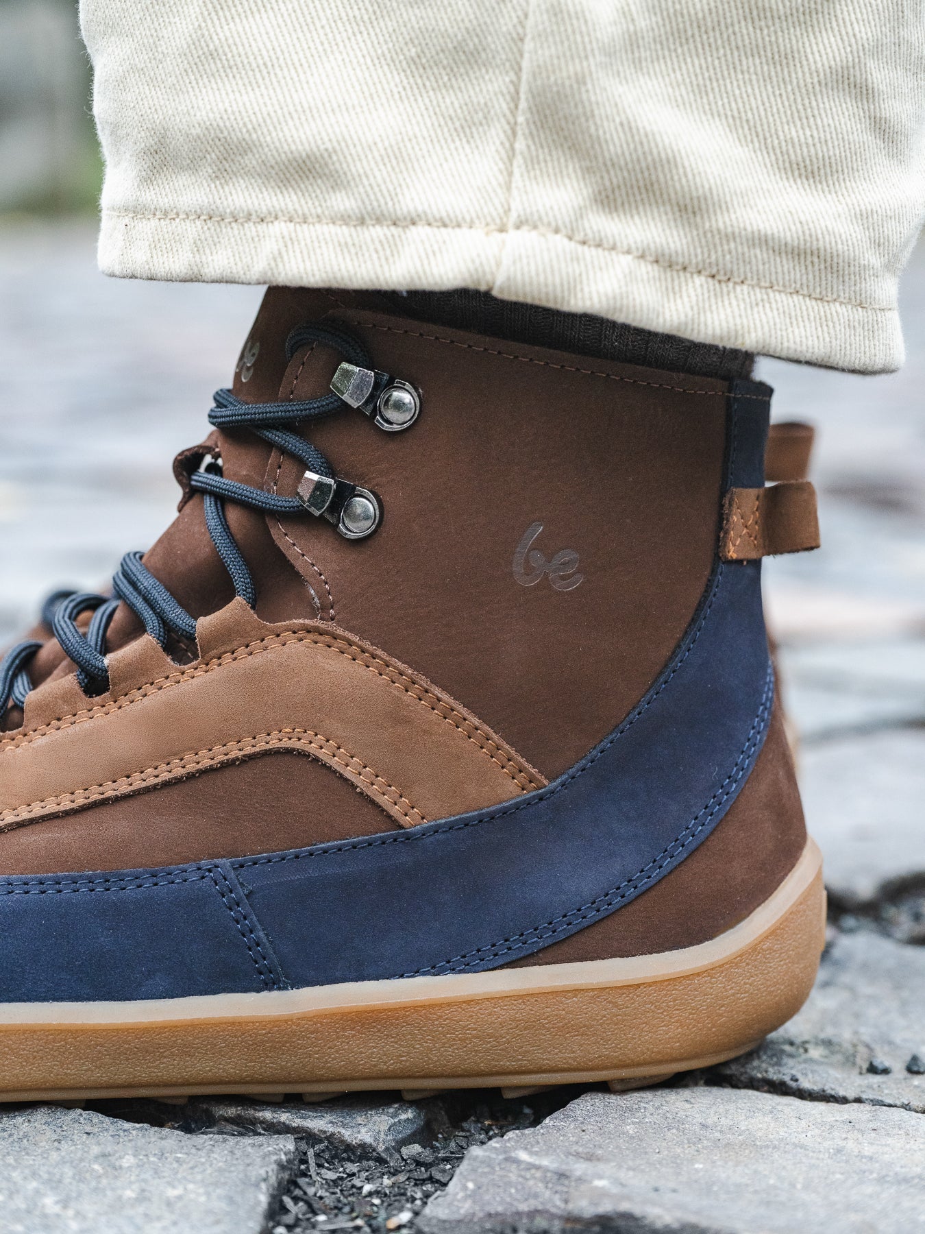 Barefoot Boots Be Lenka York - Brown & Navy - Barefoot Shoe Store