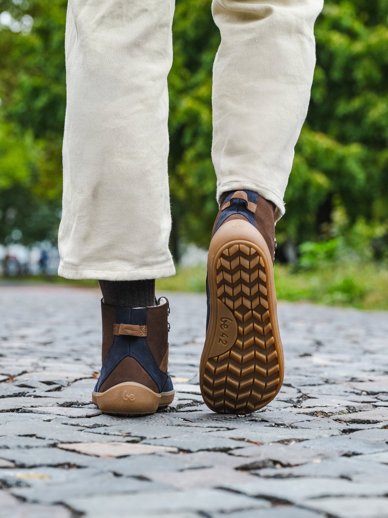 Barefoot Boots Be Lenka York - Brown & Navy - Barefoot Shoe Store