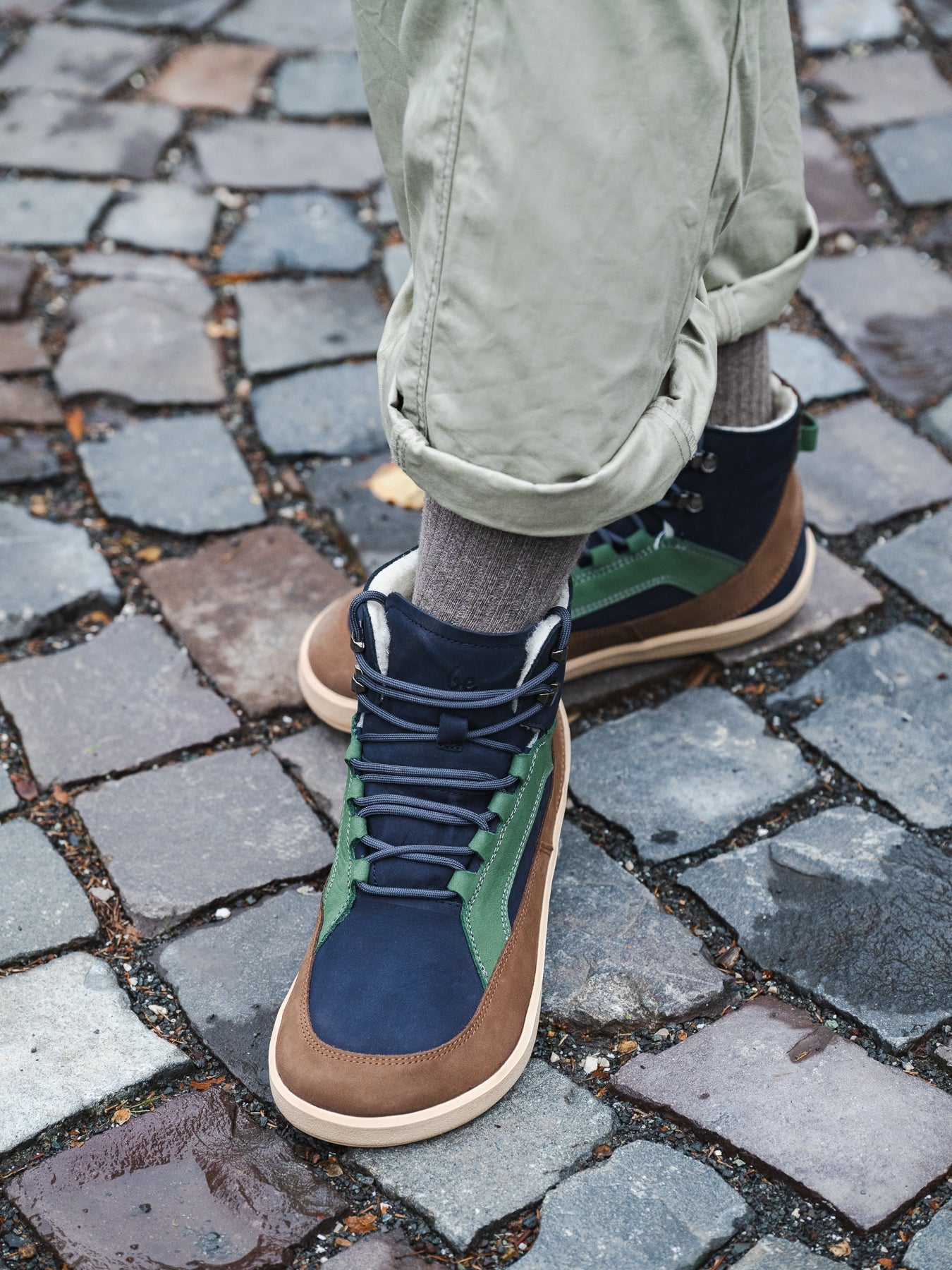 Barefoot Boots Be Lenka York - Navy, Brown & Beige - Barefoot Shoe Store