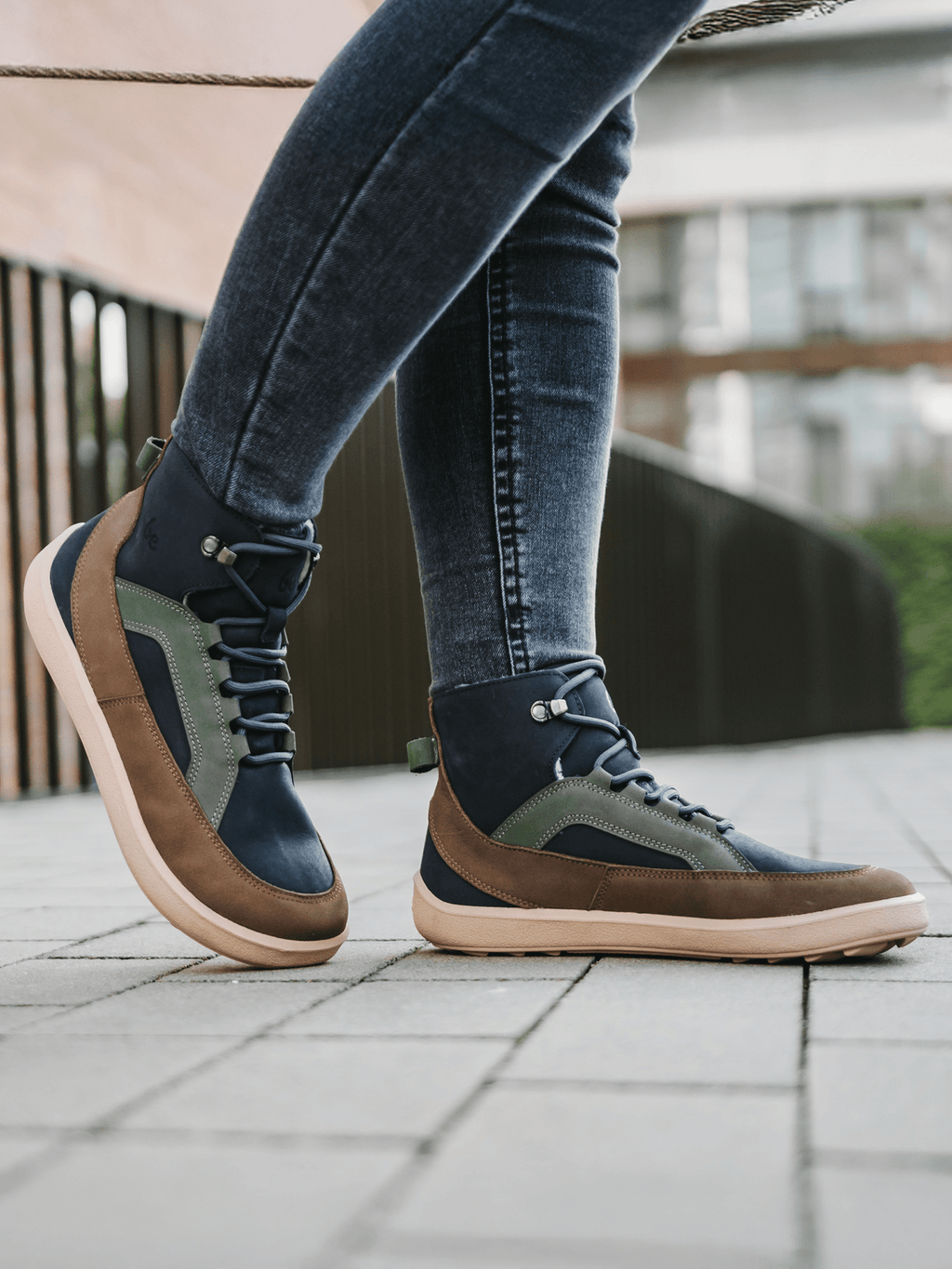 Barefoot Boots Be Lenka York - Navy, Brown & Beige - Barefoot Shoe Store