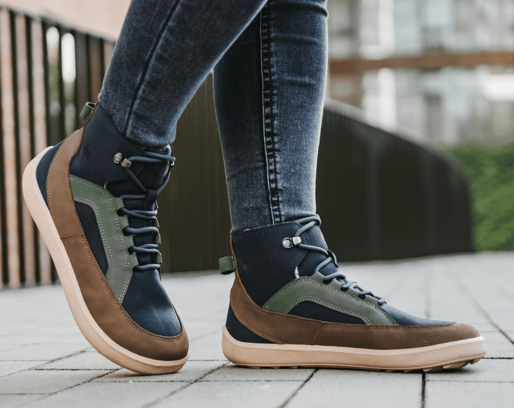 Barefoot Boots Be Lenka York - Navy, Brown & Beige - Barefoot Shoe Store
