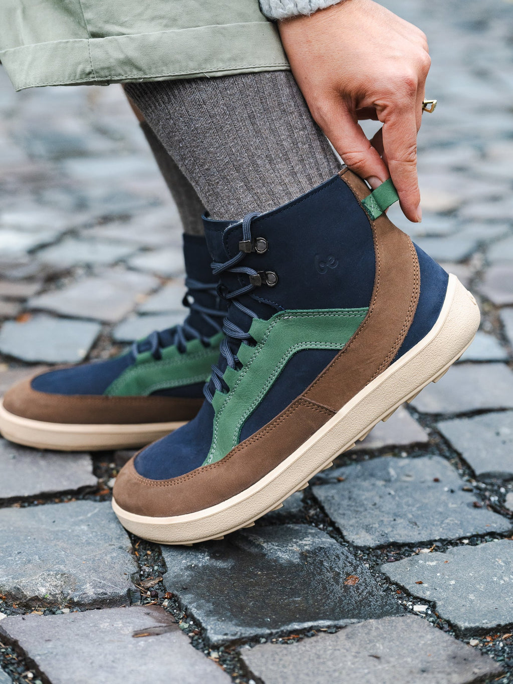 Barefoot Boots Be Lenka York - Navy, Brown & Beige - Barefoot Shoe Store