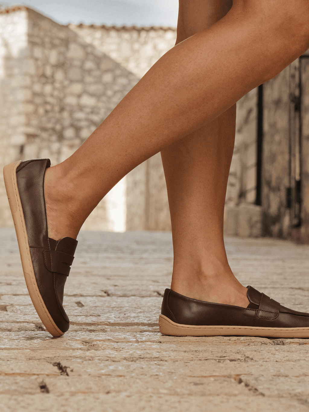 Barefoot Moccasins Be Lenka Buena - Dark Brown & Beige - Barefoot Shoe Store
