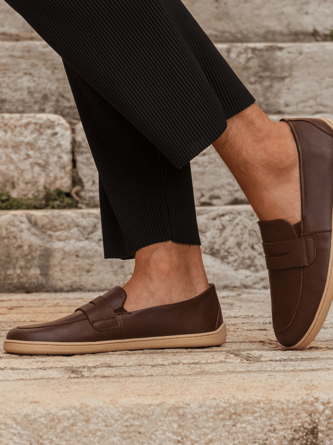 Barefoot Moccasins Be Lenka Buena - Dark Brown & Beige - Barefoot Shoe Store