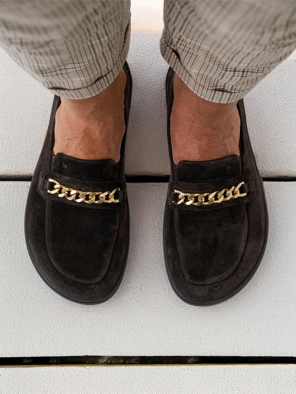 Barefoot Moccasins Be Lenka Prestage - Dark Brown & Gold