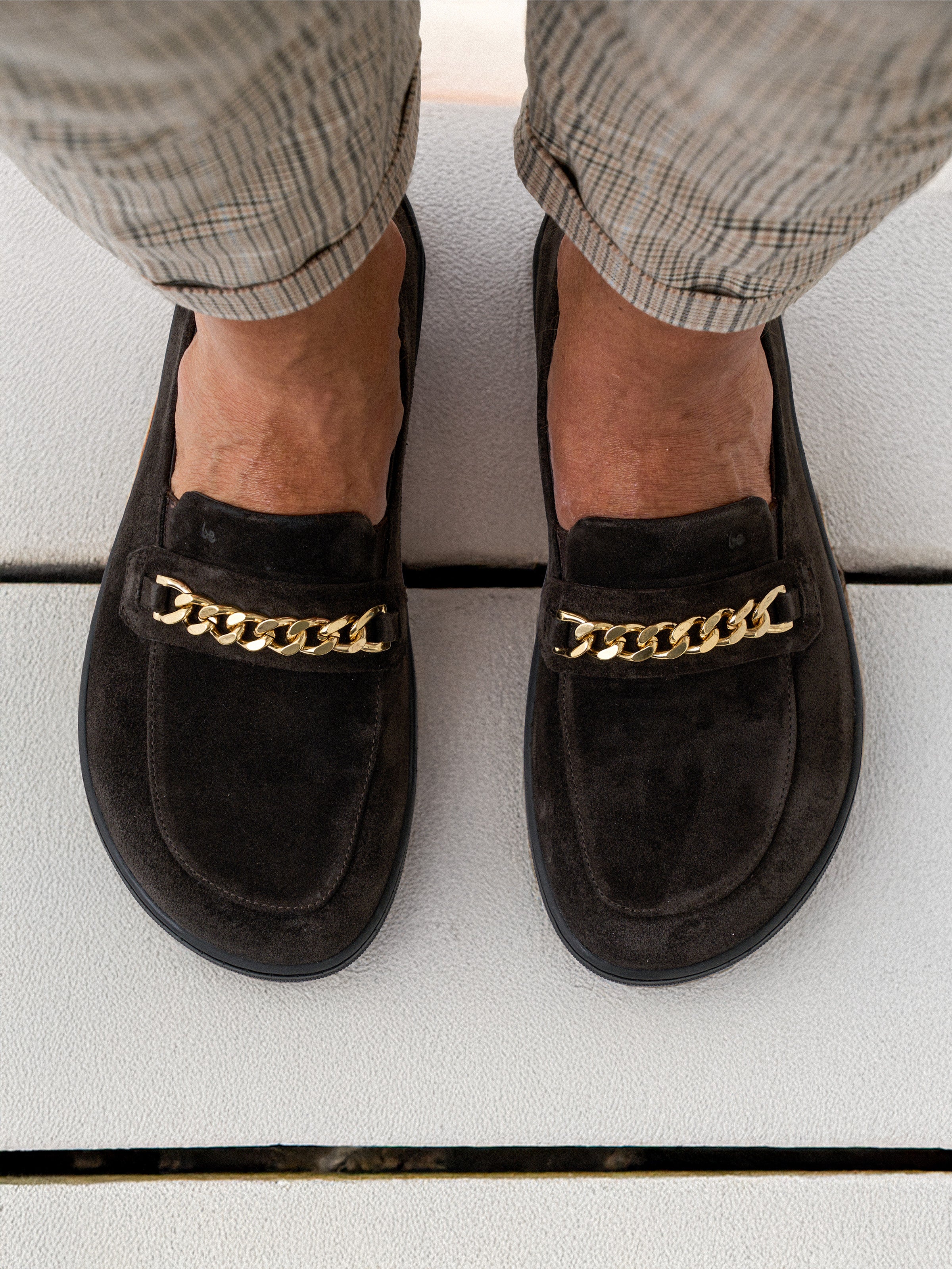 Barefoot Moccasins Be Lenka Prestage - Dark Brown & Gold