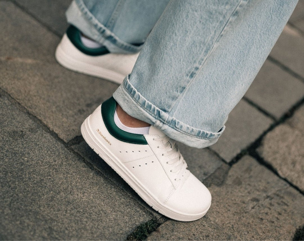 Barefoot Sneakers Barebarics Enigma - White & Dark Green - Barefoot Shoe Store