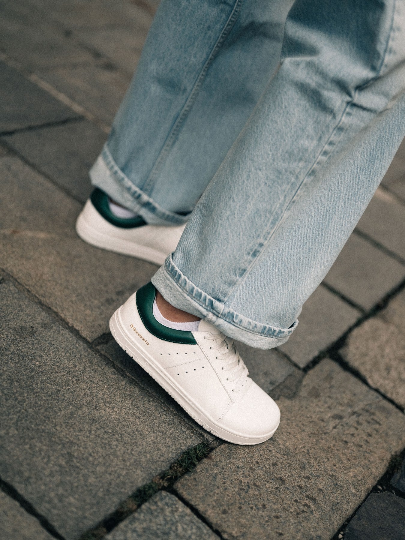 Barefoot Sneakers Barebarics Enigma - White & Dark Green - Barefoot Shoe Store