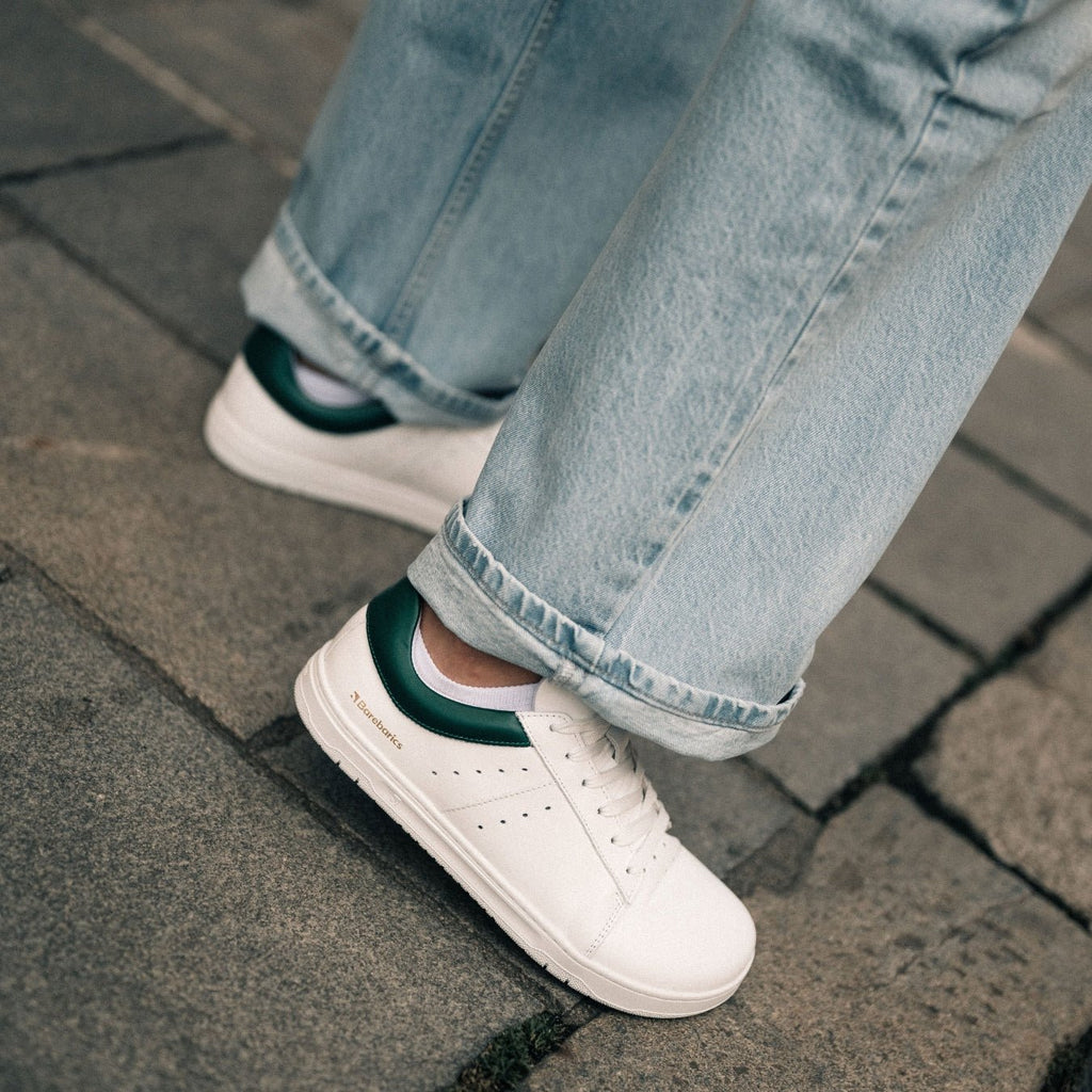Barefoot Sneakers Barebarics Enigma - White & Dark Green - Barefoot Shoe Store