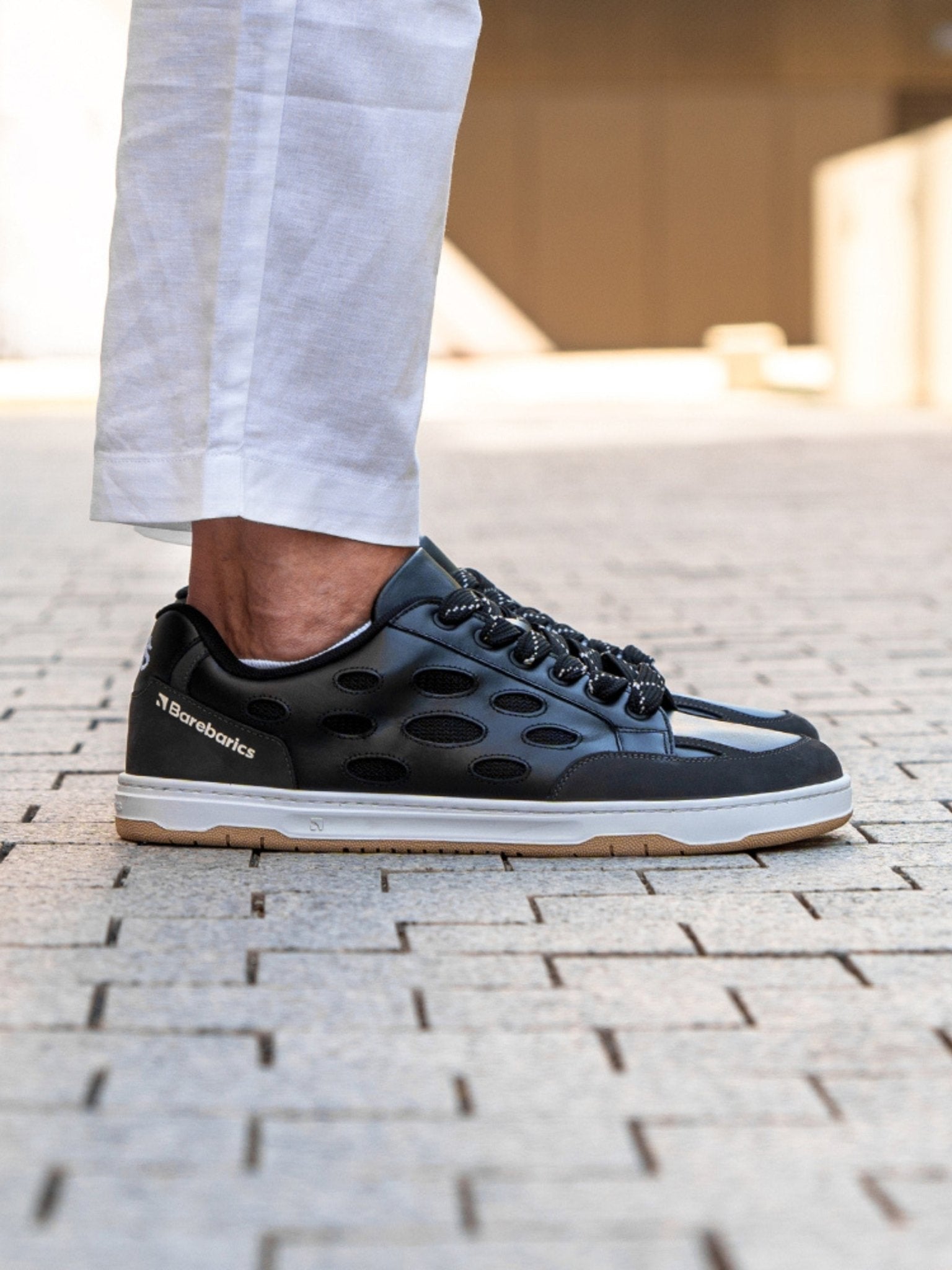 Barefoot Sneakers Barebarics Fusion - Black & White - Barefoot Shoe Store