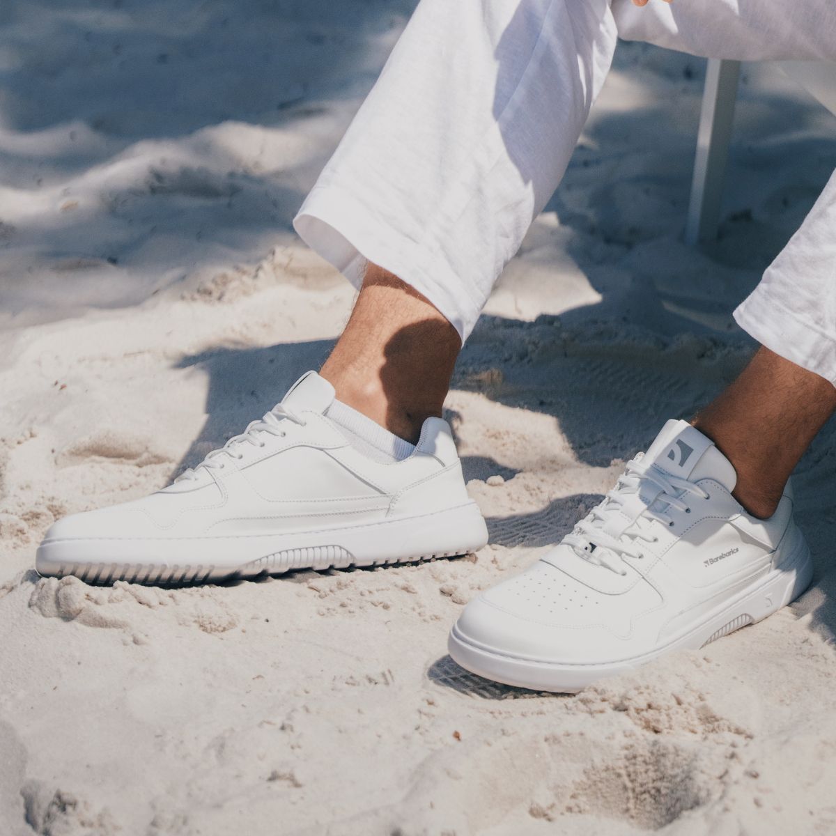 Barefoot Sneakers Barebarics Zing - All White - Leather - Barefoot Shoe Store