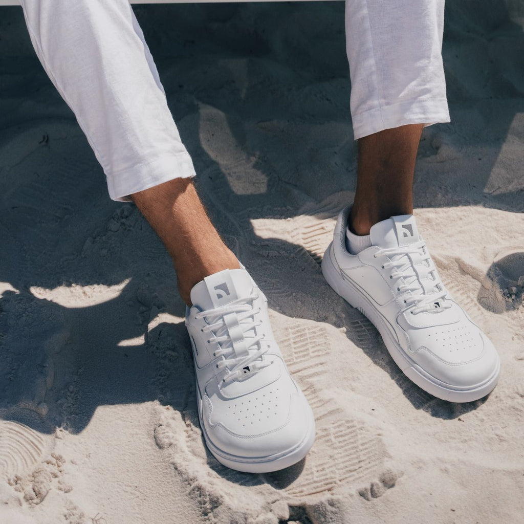 Barefoot Sneakers Barebarics Zing - All White - Leather - Barefoot Shoe Store