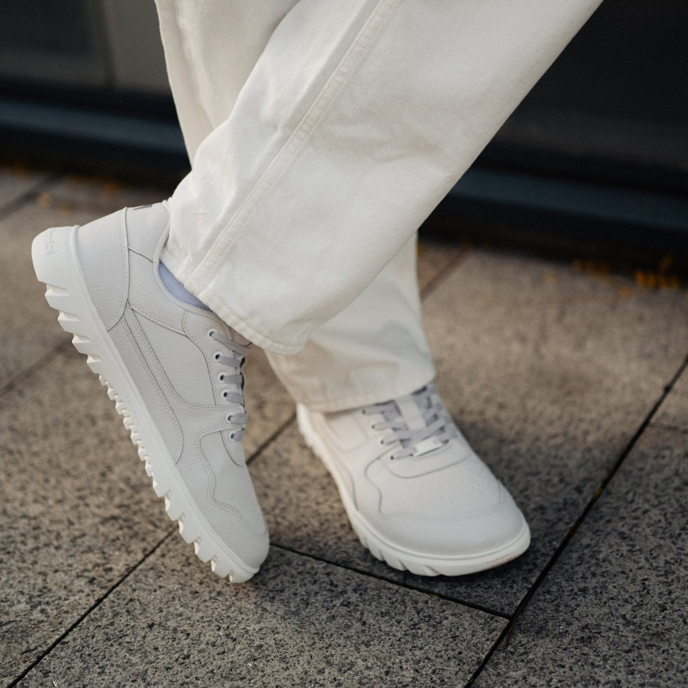 Barefoot Sneakers Barebarics Zing Frost - Light Grey & White - Barefoot Shoe Store