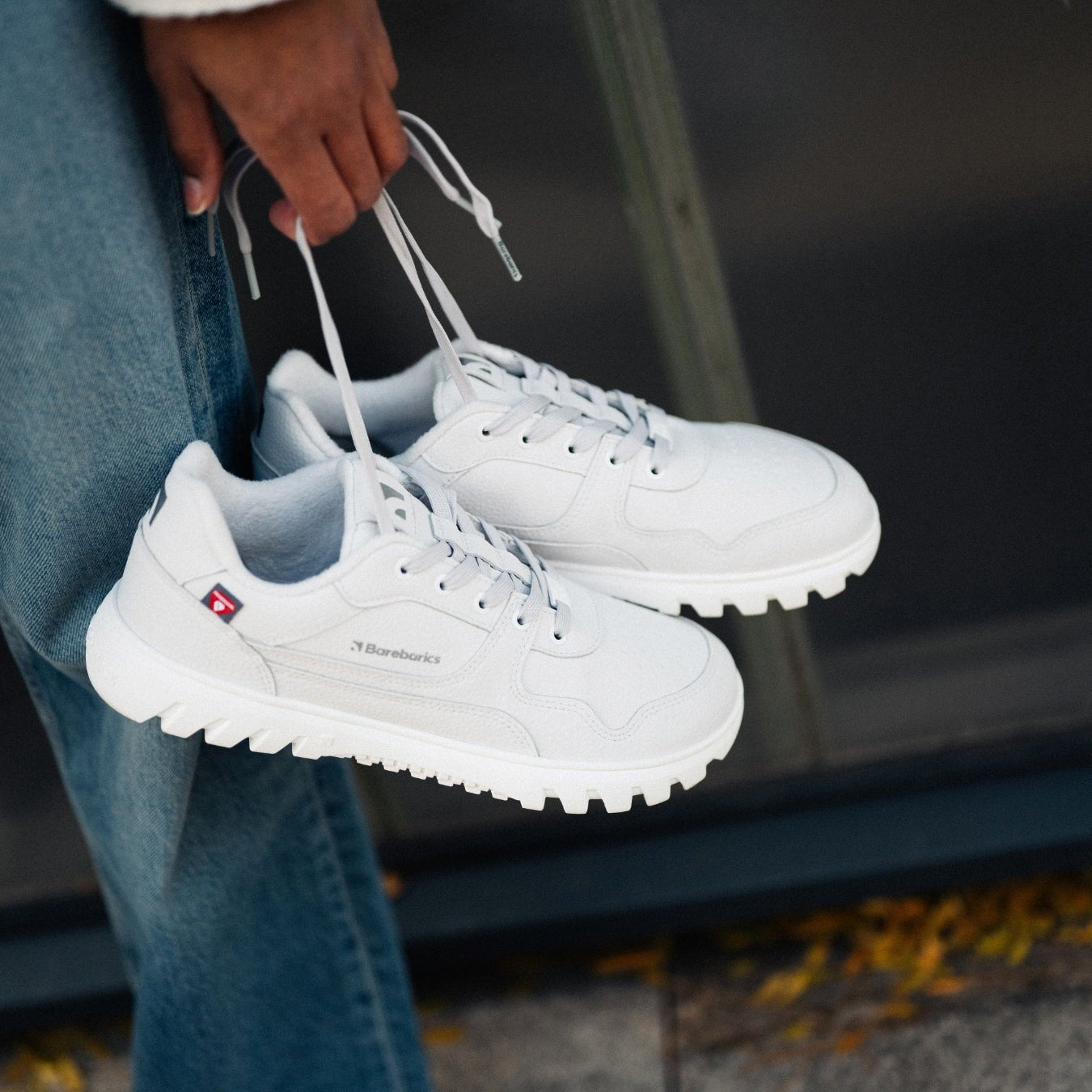 Barefoot Sneakers Barebarics Zing Frost - Light Grey & White - Barefoot Shoe Store