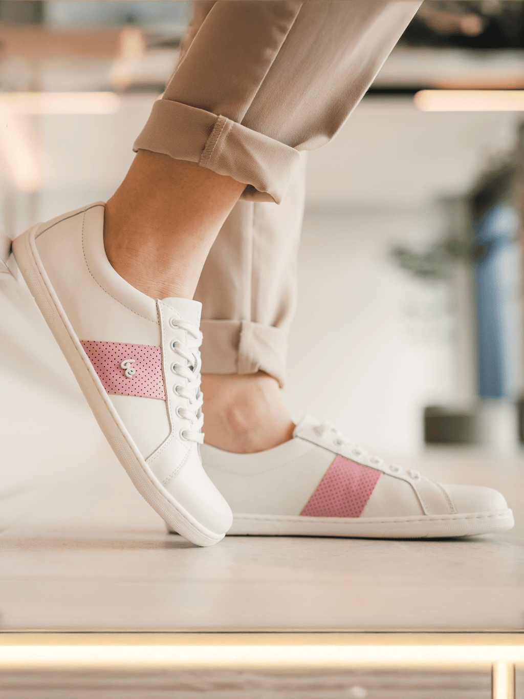 Barefoot Sneakers Be Lenka Elite - White & Pink - Barefoot Shoe Store