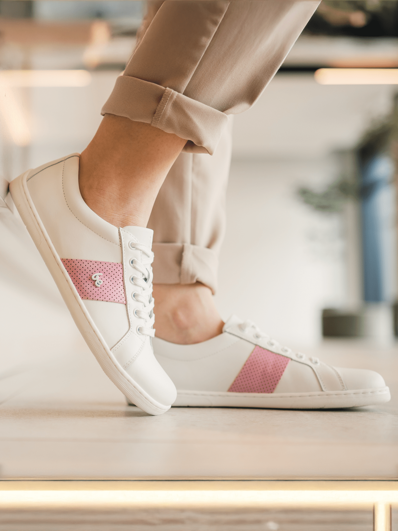 Barefoot Sneakers Be Lenka Elite - White & Pink - Barefoot Shoe Store