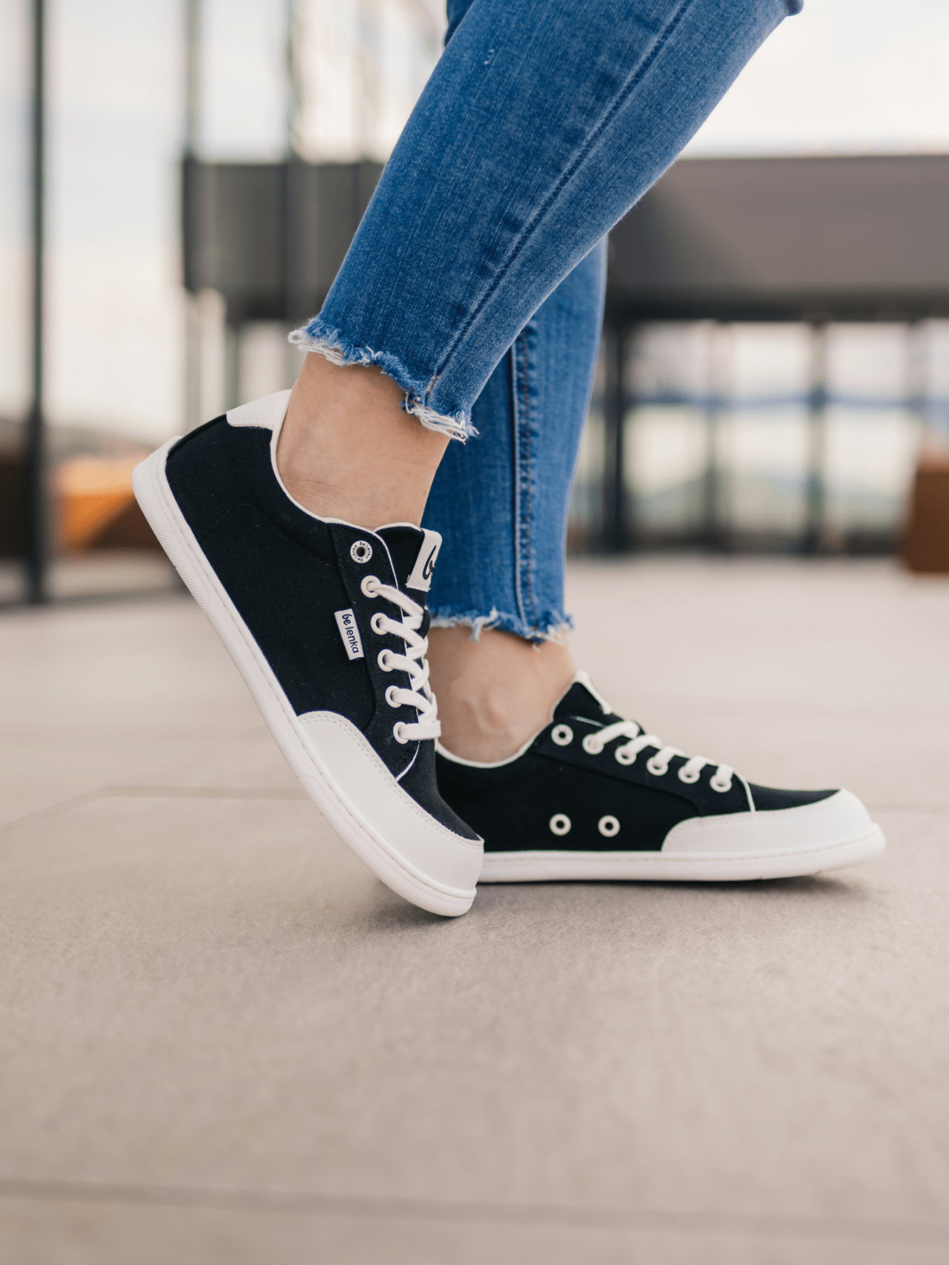 Barefoot Sneakers Be Lenka Rebound - Black & White - Barefoot Shoe Store