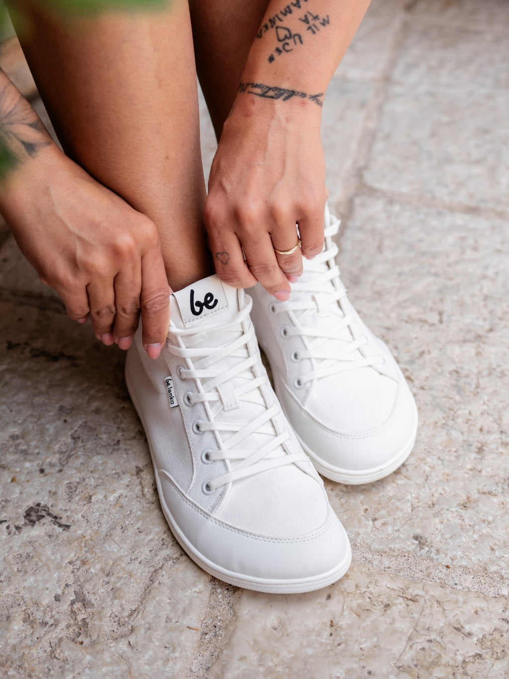 Barefoot Sneakers Be Lenka Rebound - High Top - All White - Barefoot Shoe Store