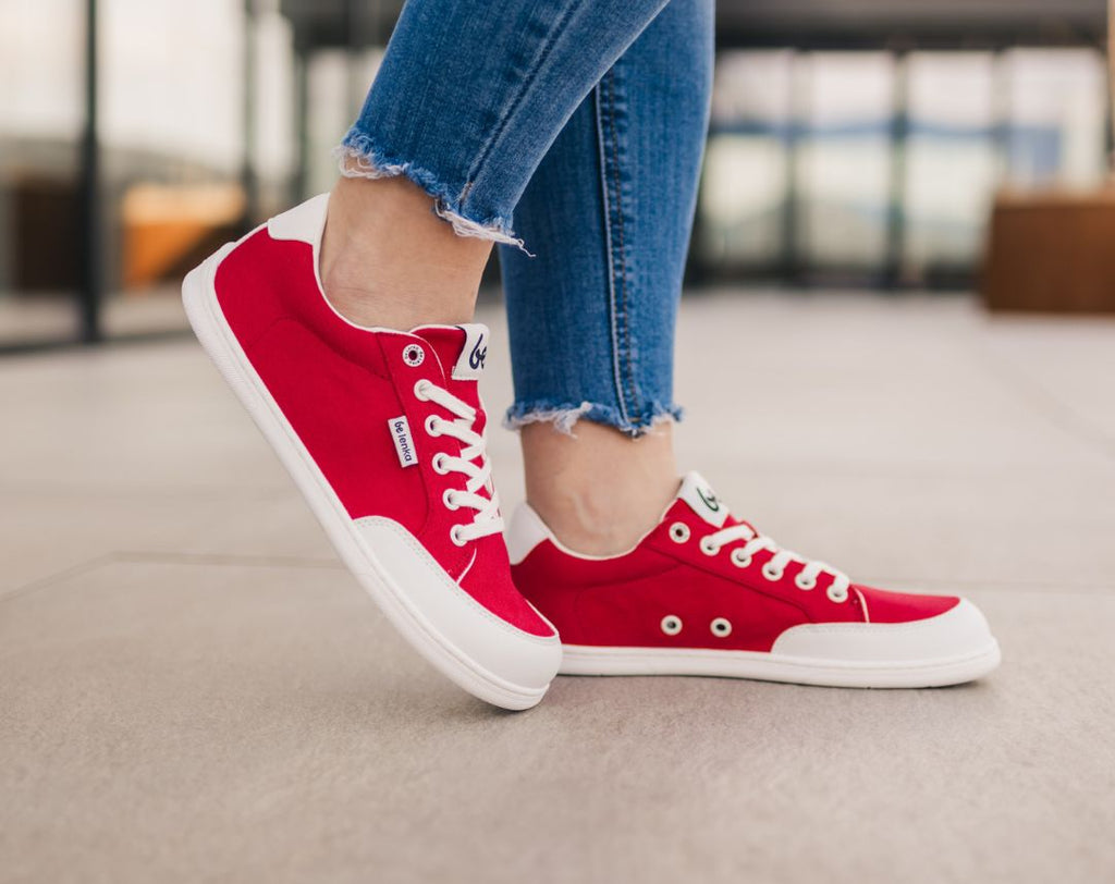 Barefoot Sneakers Be Lenka Rebound - Red & White - Barefoot Shoe Store