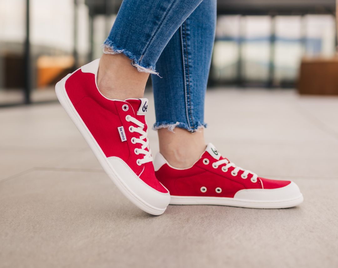 Barefoot Sneakers Be Lenka Rebound - Red & White - Barefoot Shoe Store