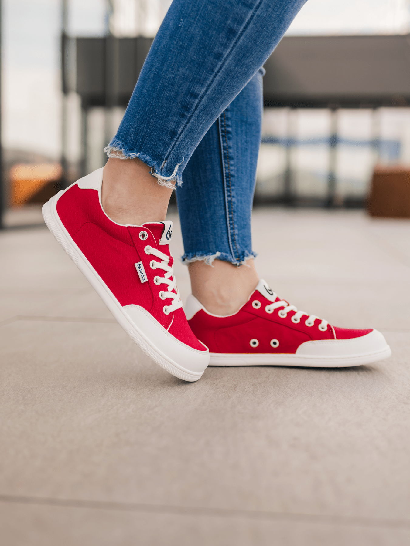 Barefoot Sneakers Be Lenka Rebound - Red & White - Barefoot Shoe Store