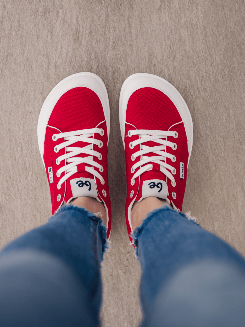 Barefoot Sneakers Be Lenka Rebound - Red & White - Barefoot Shoe Store
