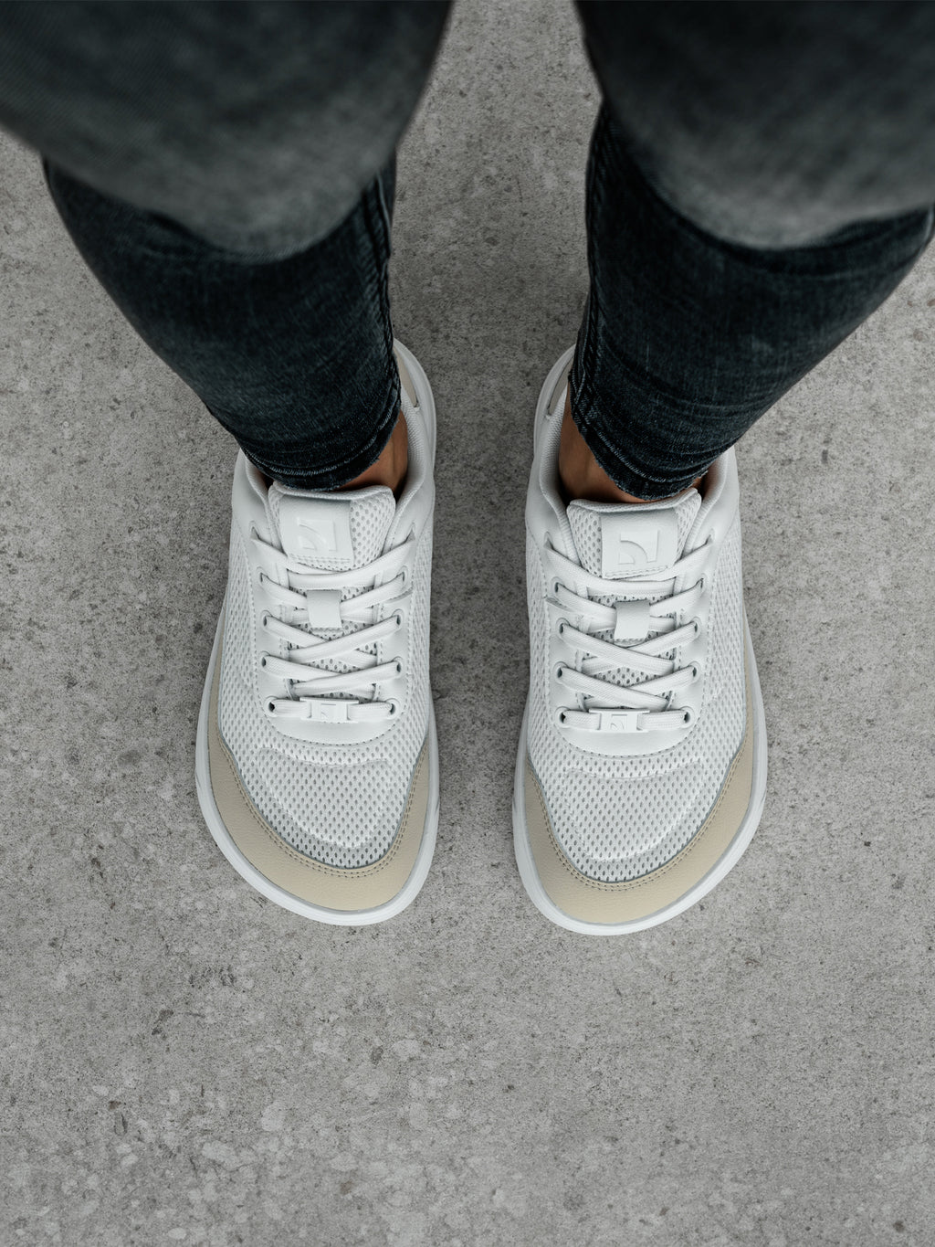 Barefoot Sneakers Barebarics Vaporo - White & Beige