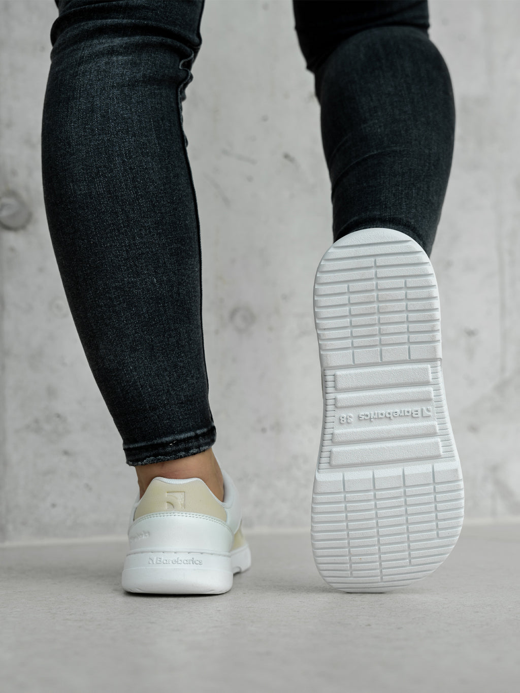 Barefoot Sneakers Barebarics Vaporo - White & Beige