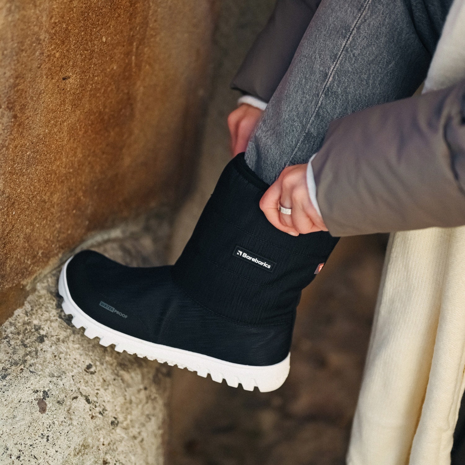 Barefoot Winter Boots Barebarics PolarStride - Black - Barefoot Shoe Store