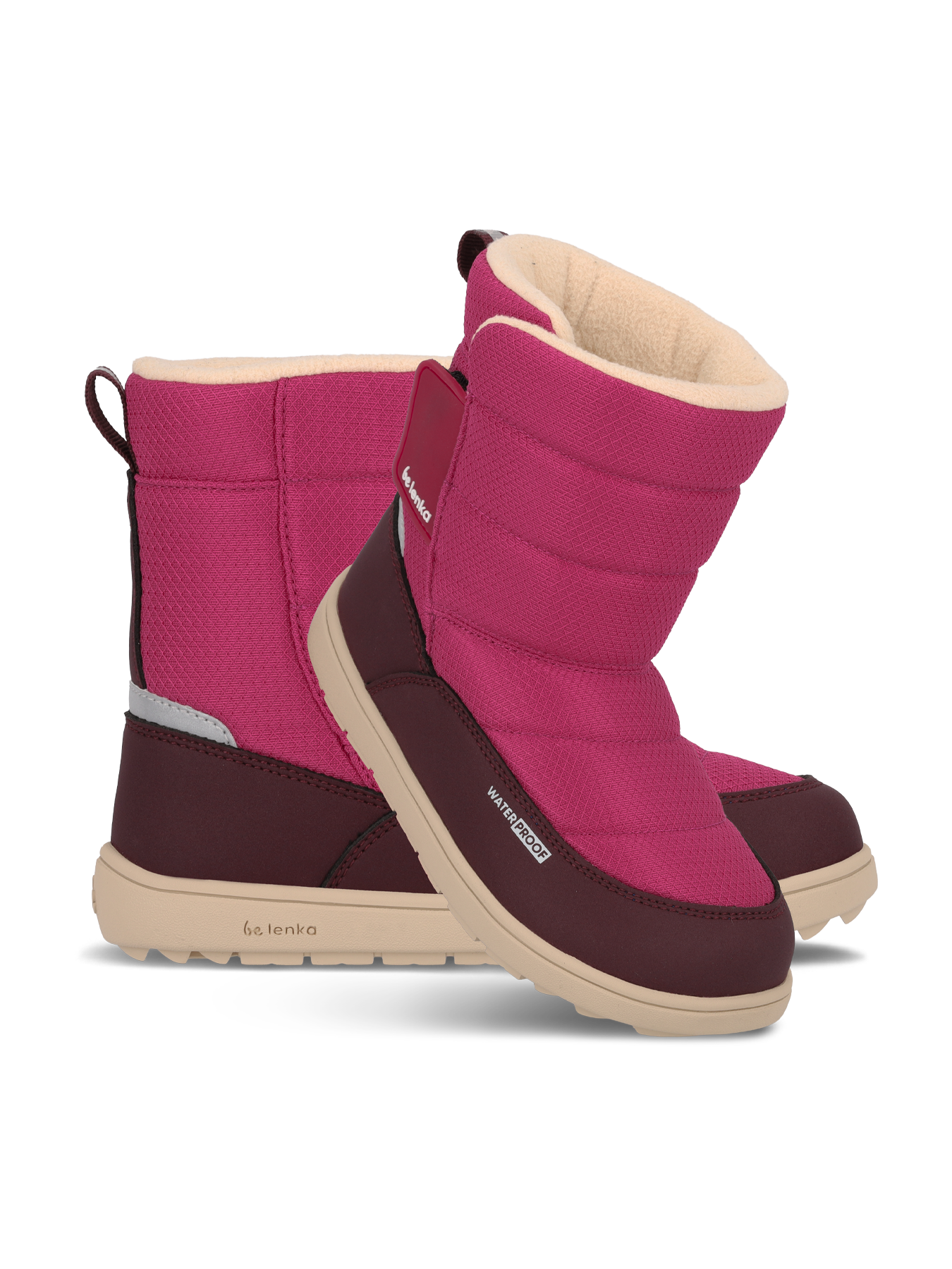 Kid's barefoot snow boots Be Lenka Ailo Kids - Berry