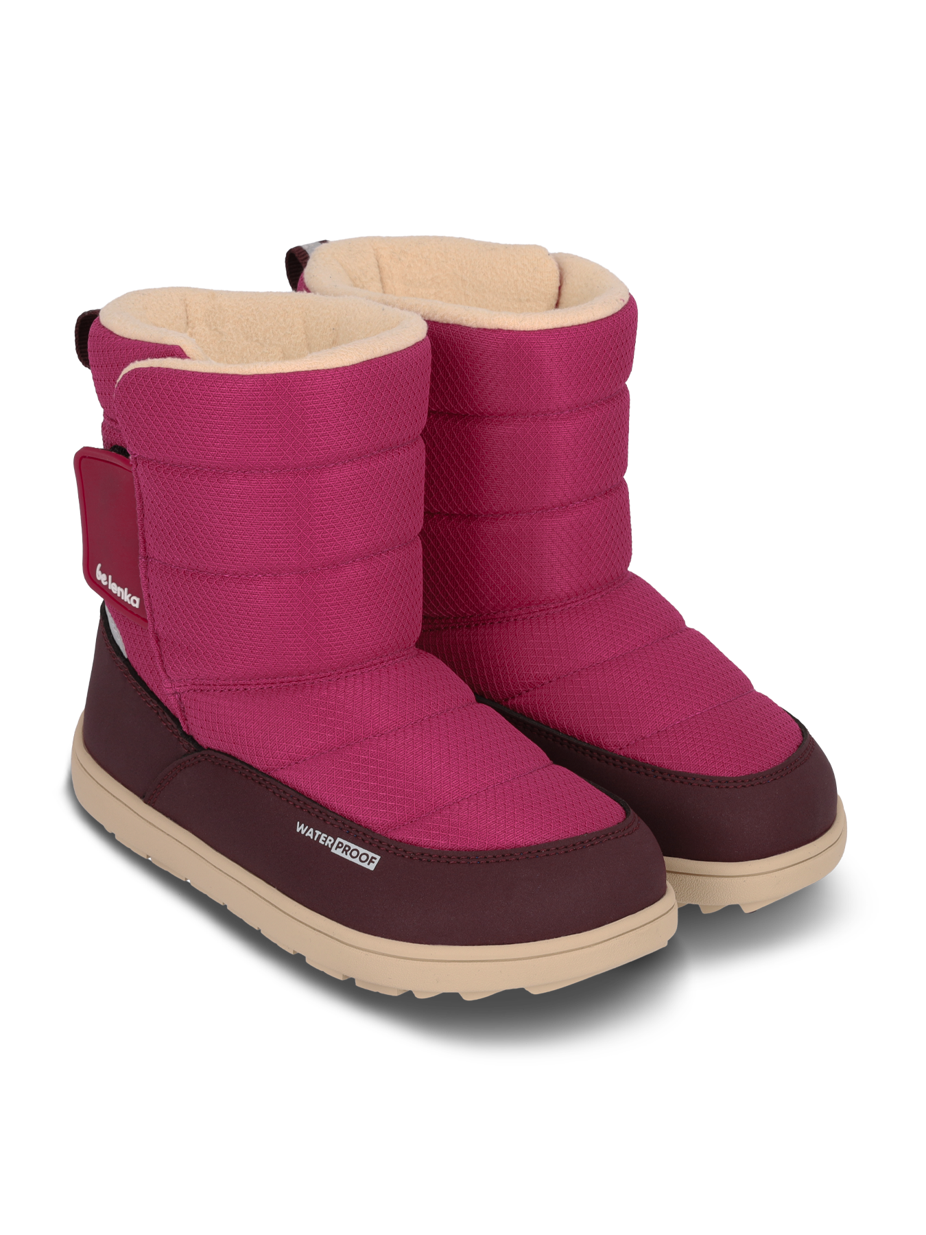 Kid's barefoot snow boots Be Lenka Ailo Kids - Berry