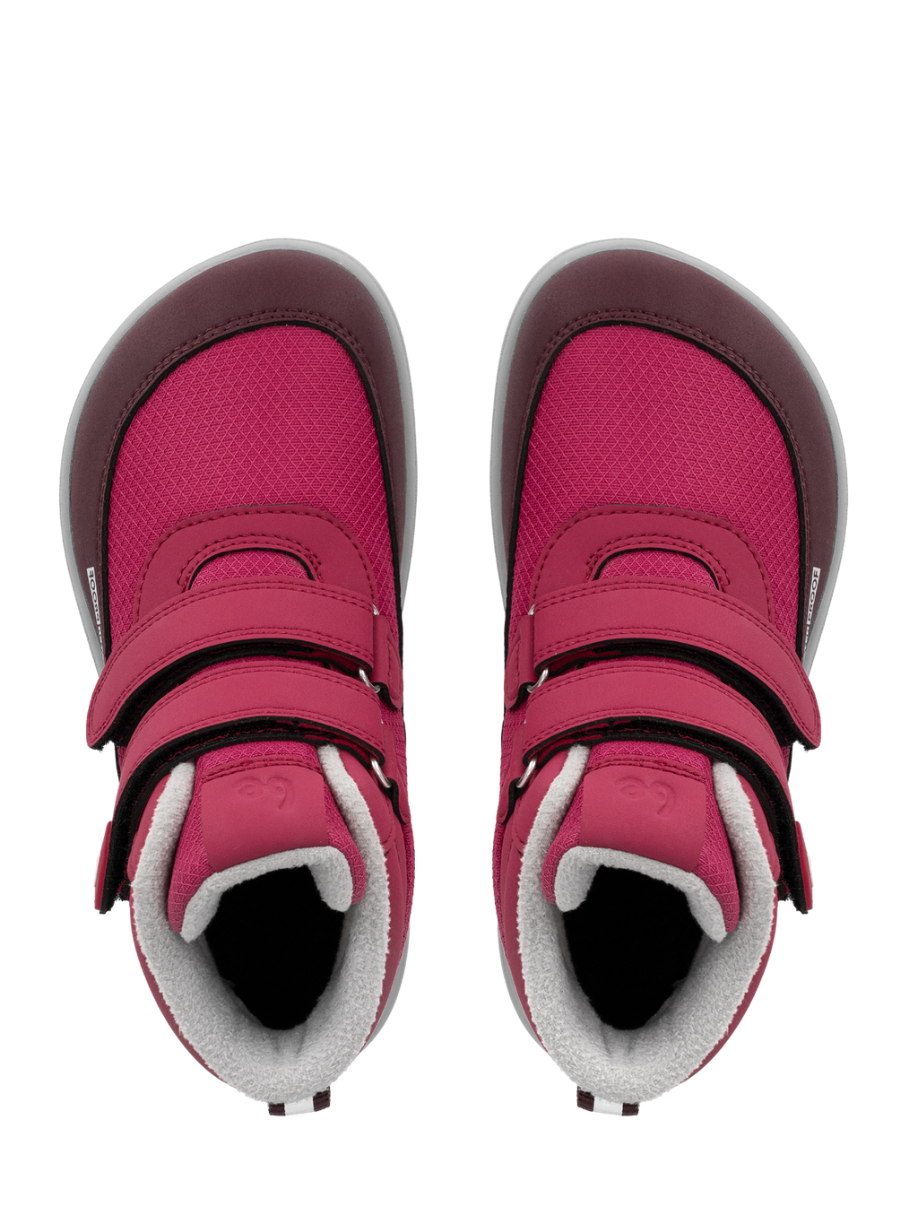 Kids winter barefoot boots Be Lenka Zippu Junior - Berry & Grey