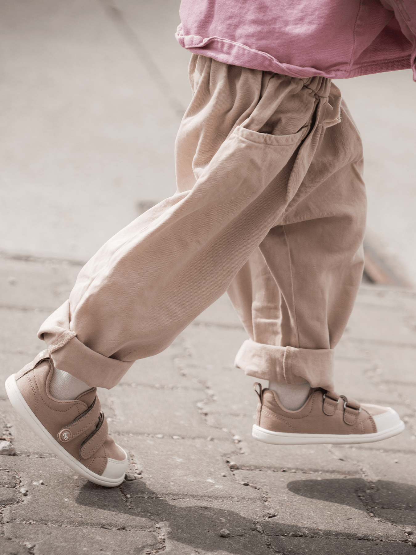 Kids barefoot sneakers Be Lenka Canvi Kids - Light Brown - Barefoot Shoe Store