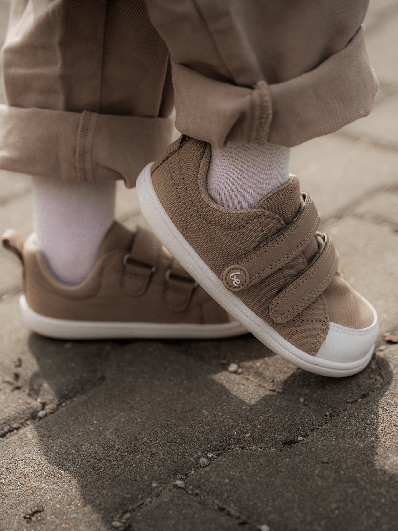 Kids barefoot sneakers Be Lenka Canvi Kids - Light Brown - Barefoot Shoe Store