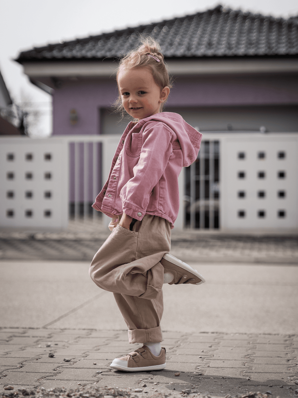 Kids barefoot sneakers Be Lenka Canvi Kids - Light Brown - Barefoot Shoe Store