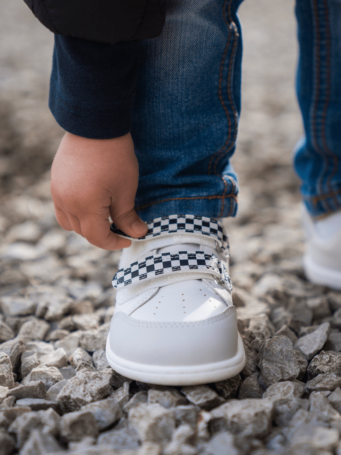 Kids barefoot sneakers Be Lenka Energise Kids - White & Checkerboard - Barefoot Shoe Store