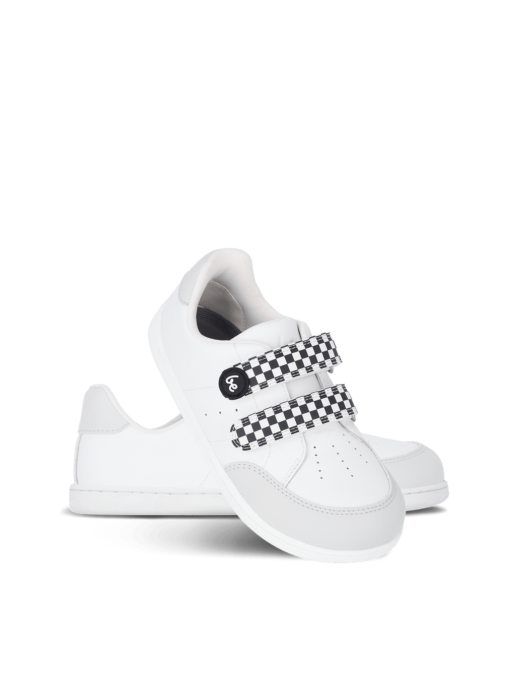 Kids barefoot sneakers Be Lenka Energise Kids - White & Checkerboard - Barefoot Shoe Store