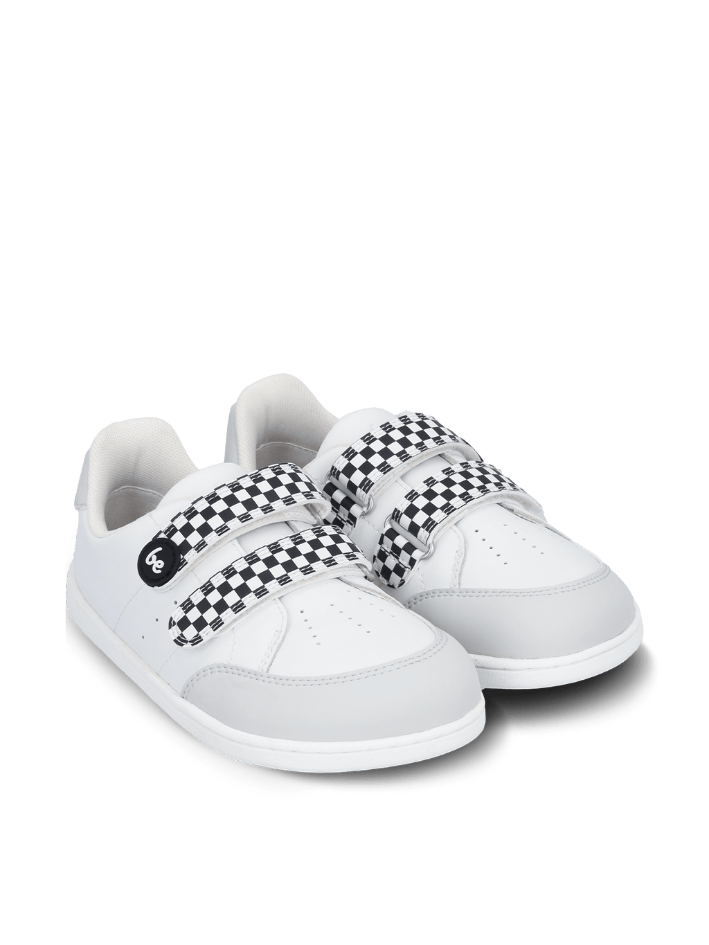 Kids barefoot sneakers Be Lenka Energise Kids - White & Checkerboard - Barefoot Shoe Store