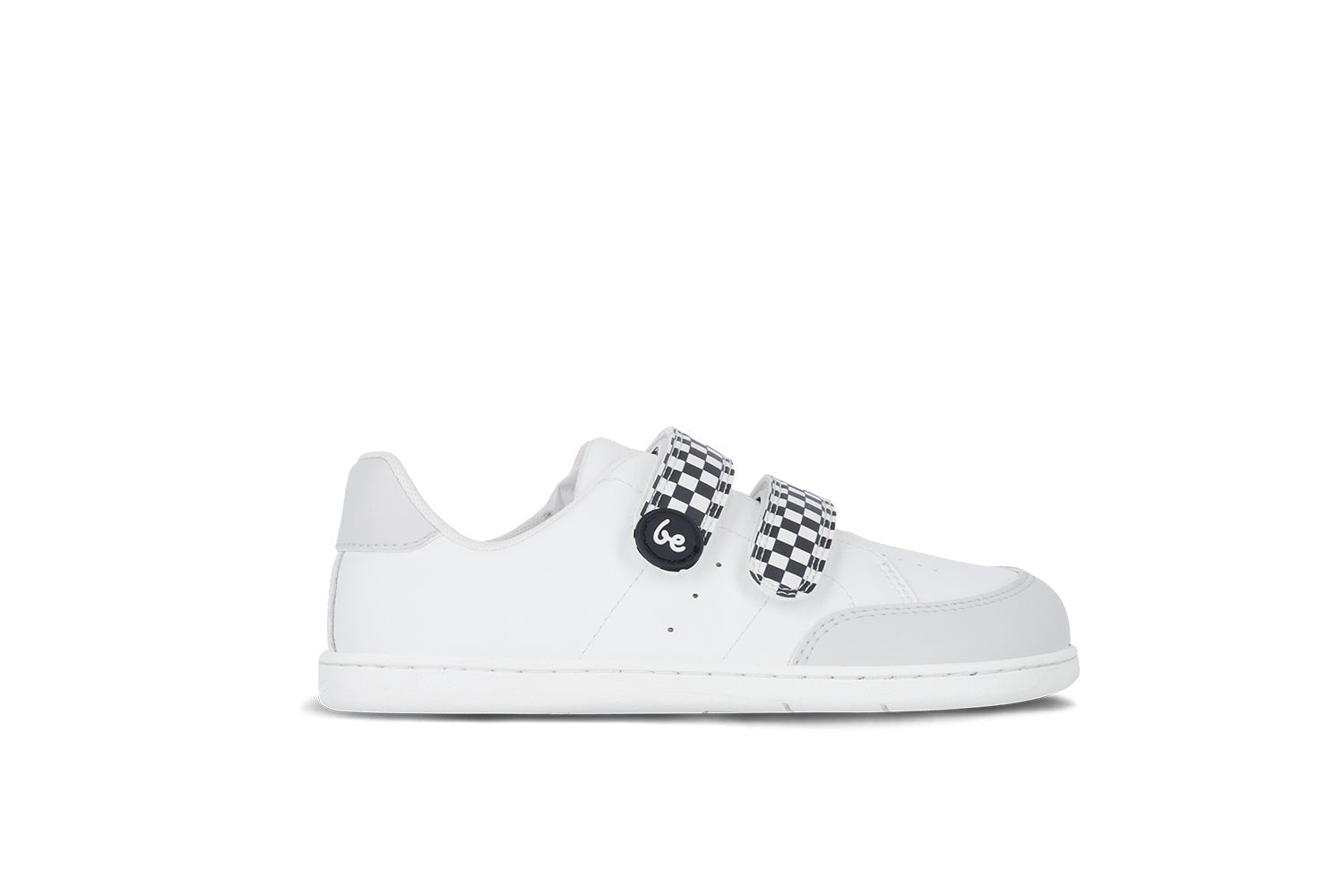 Kids barefoot sneakers Be Lenka Energise Kids - White & Checkerboard - Barefoot Shoe Store